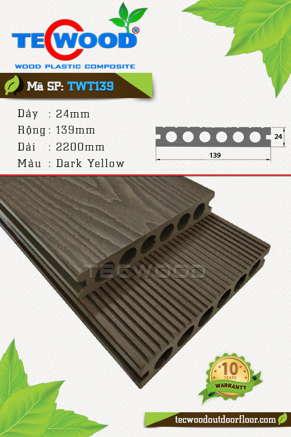 Sàn gỗ nhựa TecWood TWT139 - Dark Yellow