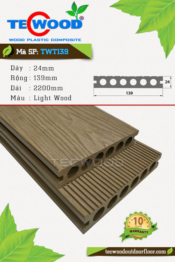 Sàn gỗ nhựa TecWood TWT139 - Light Wood